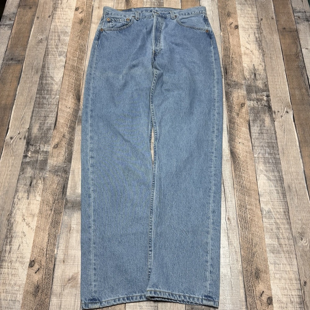 VTG Y2K Levi's 501xx‎ Button Fly Jeans Men 33x32 Blue Straight Light Wash Cowboy